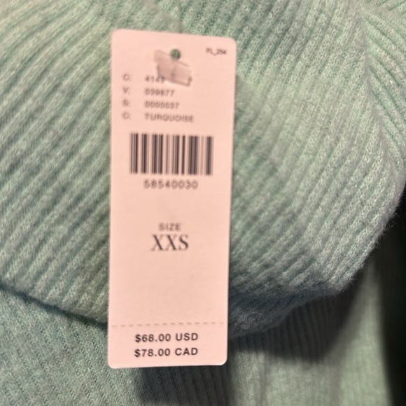 Anthropologie Saturday Sunday NWT seafoam green cowl drawstring sz XXS, 19” p2p - Picture 8 of 10